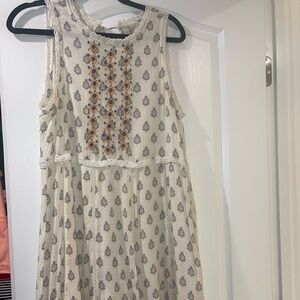 Altar'd State Cream and Brown Halter Sundress